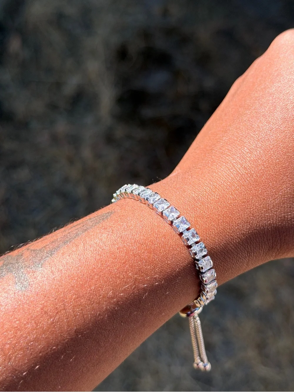 Sterling Silver Moissanite Tennis Bracelet - Clear Crystal